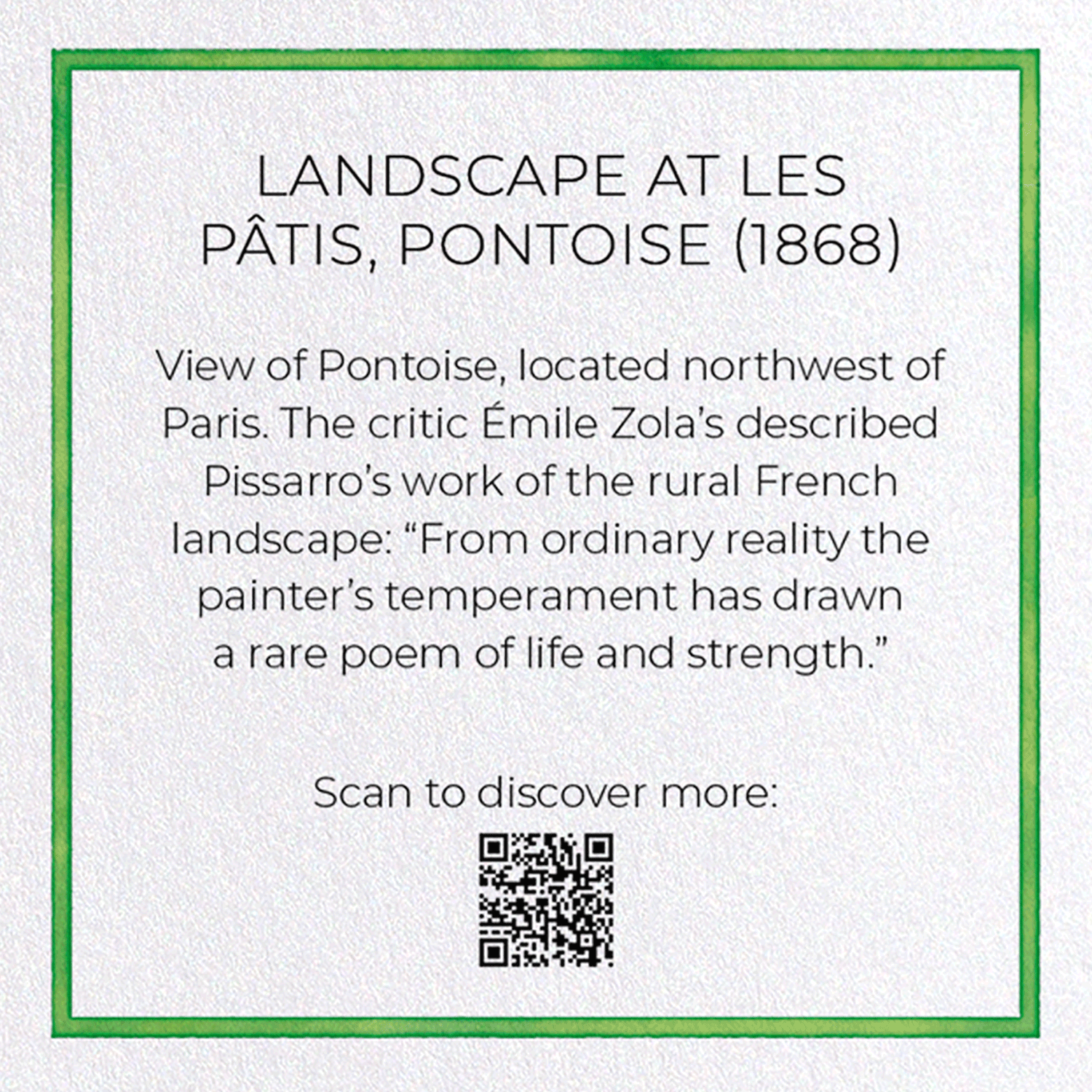 LANDSCAPE AT LES PÂTIS, PONTOISE (1868): Painting Greeting Card