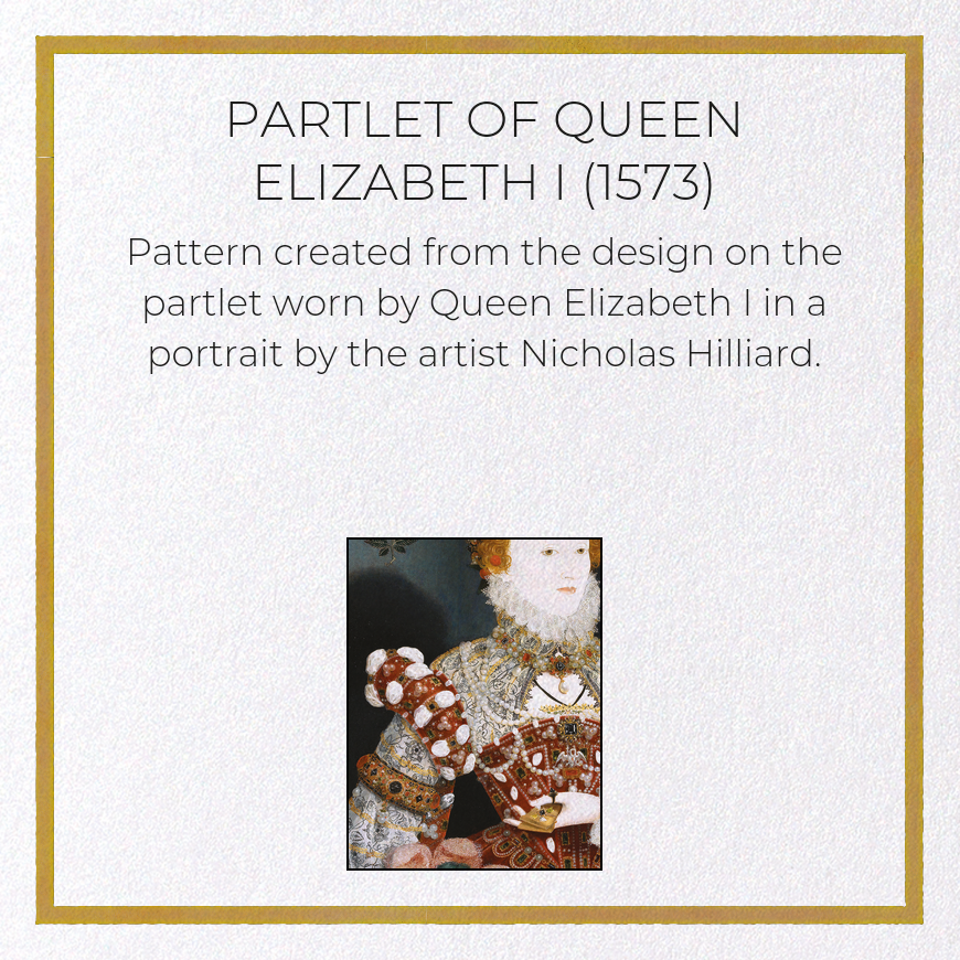 PARTLET OF QUEEN ELIZABETH I (1573): Pattern Greeting Card