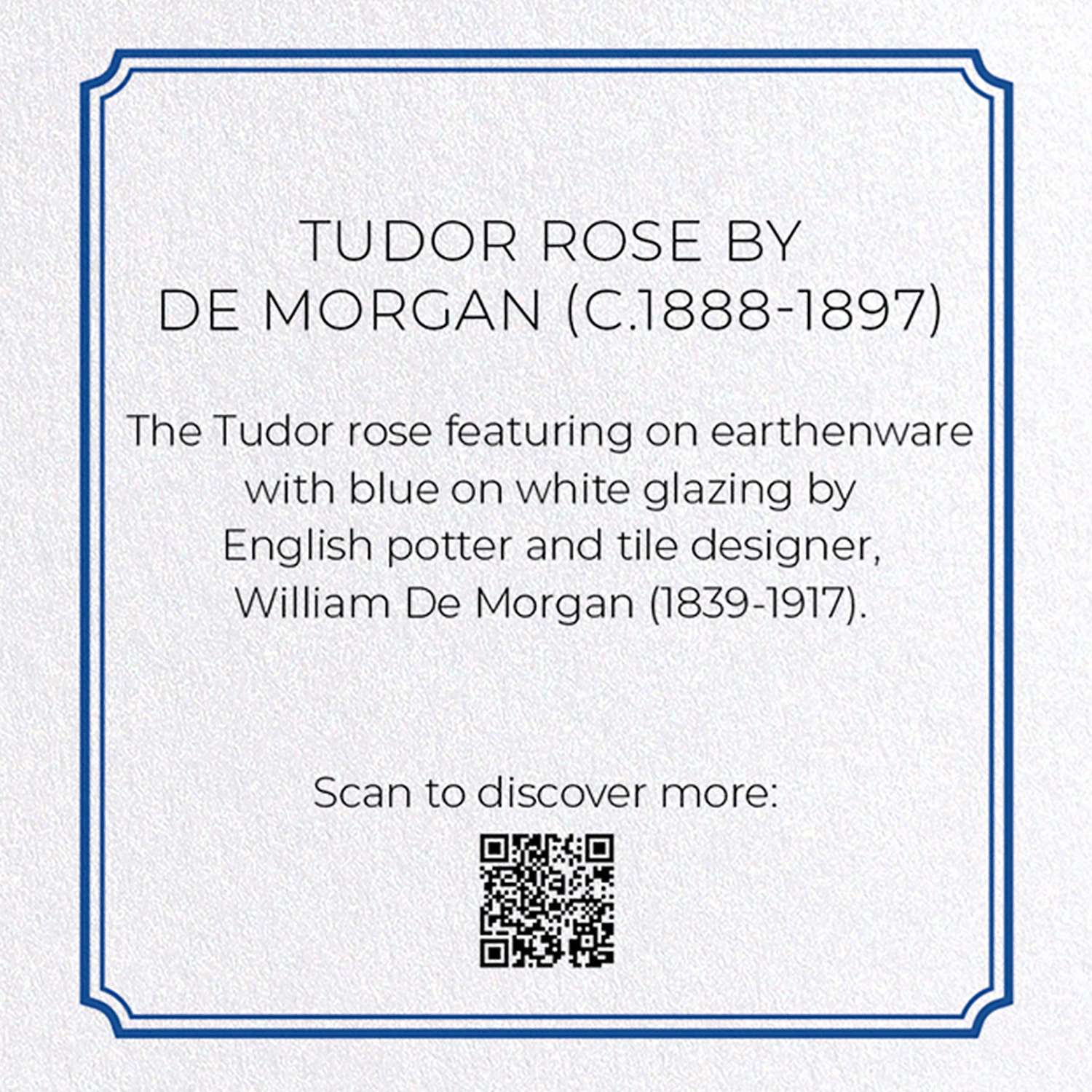 TUDOR ROSE BY DE MORGAN (C.1888-1897): Pattern Greeting Card