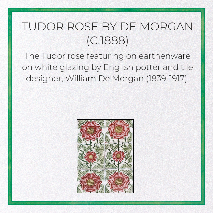TUDOR ROSE BY DE MORGAN (C.1888): Pattern Greeting Card