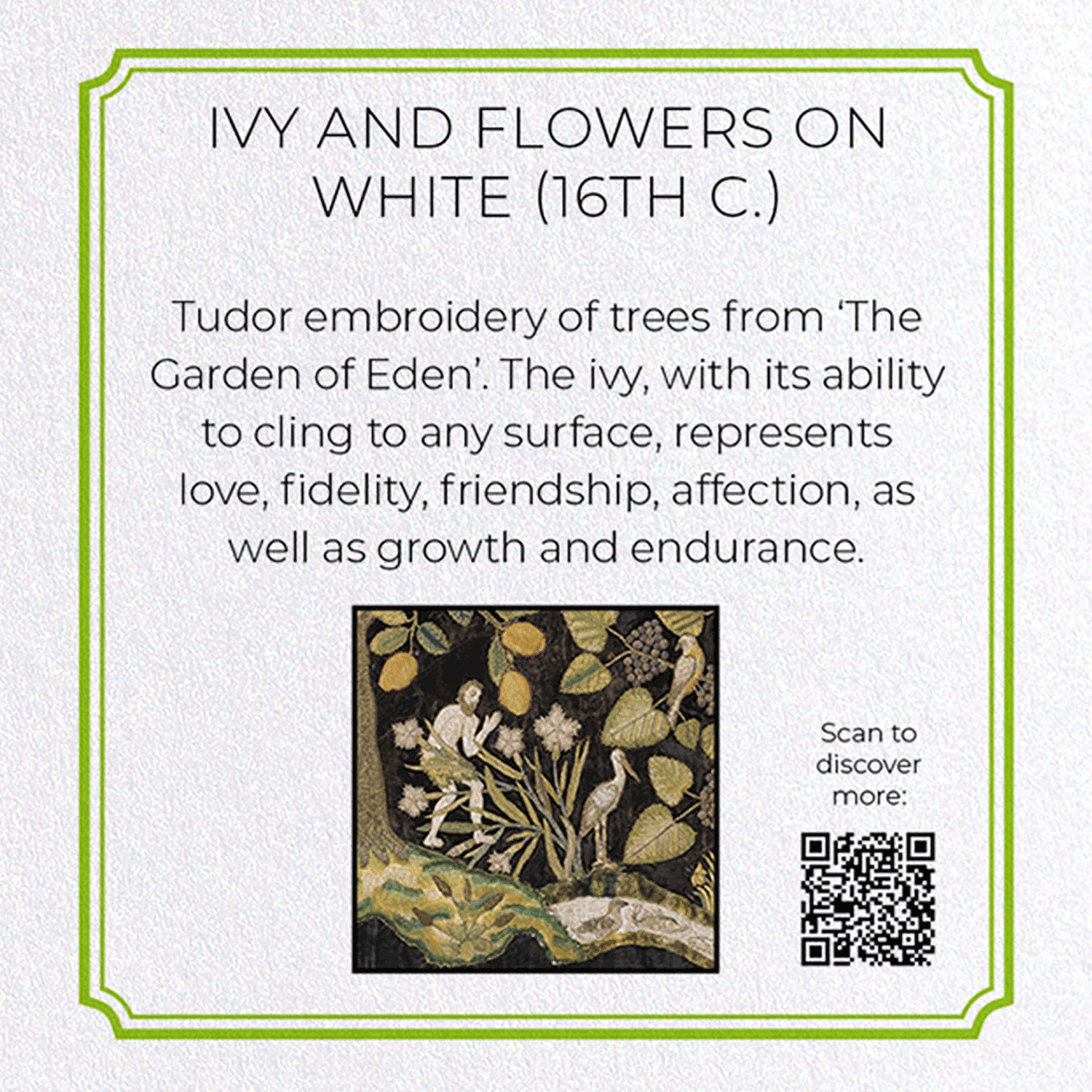 IVY AND FLOWERS ON WHITE (16TH C.): Pattern Greeting Card