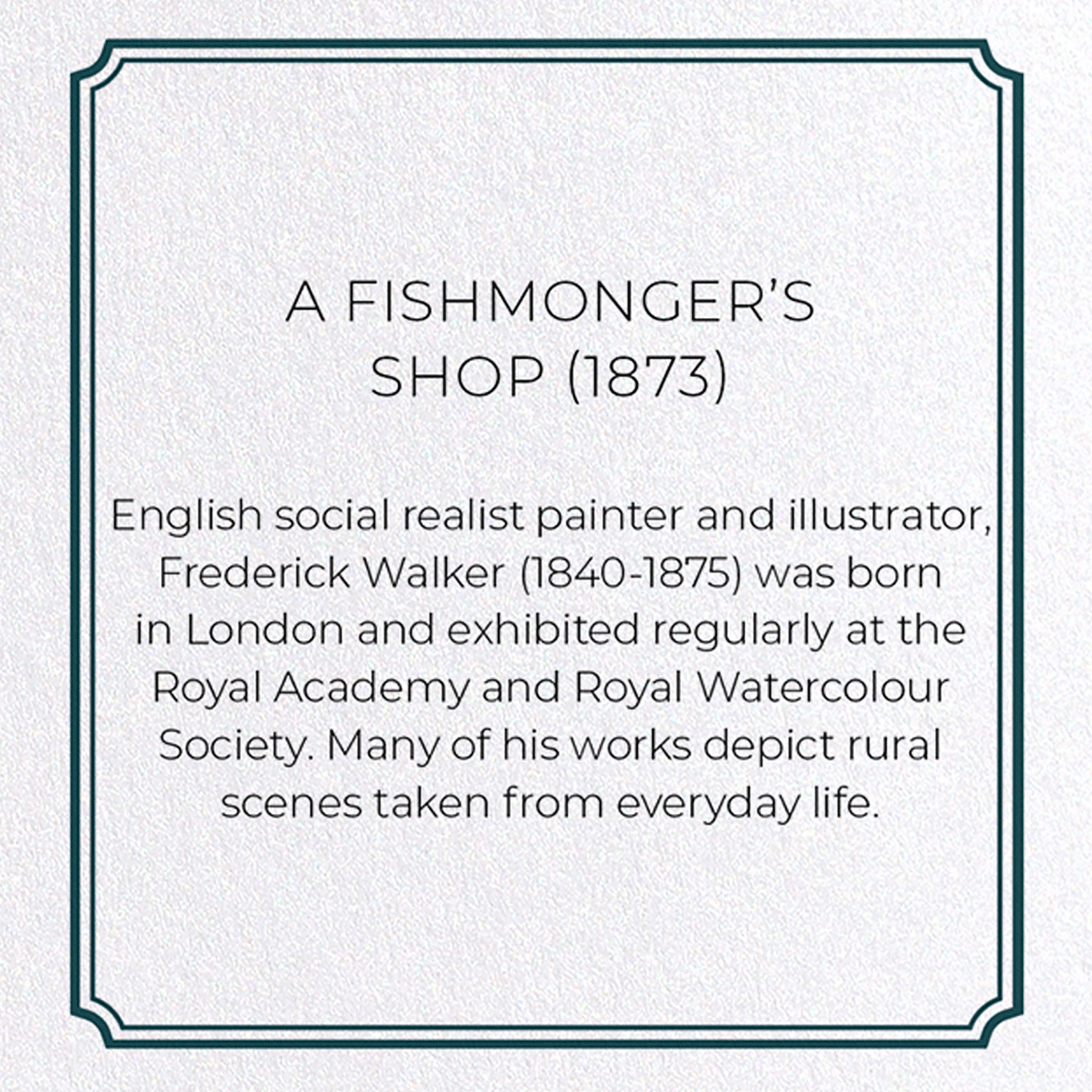 A FISHMONGER'S SHOP (1873): Painting Greeting Card