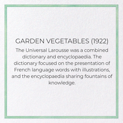 GARDEN VEGETABLES (1922): Painting Greeting Card