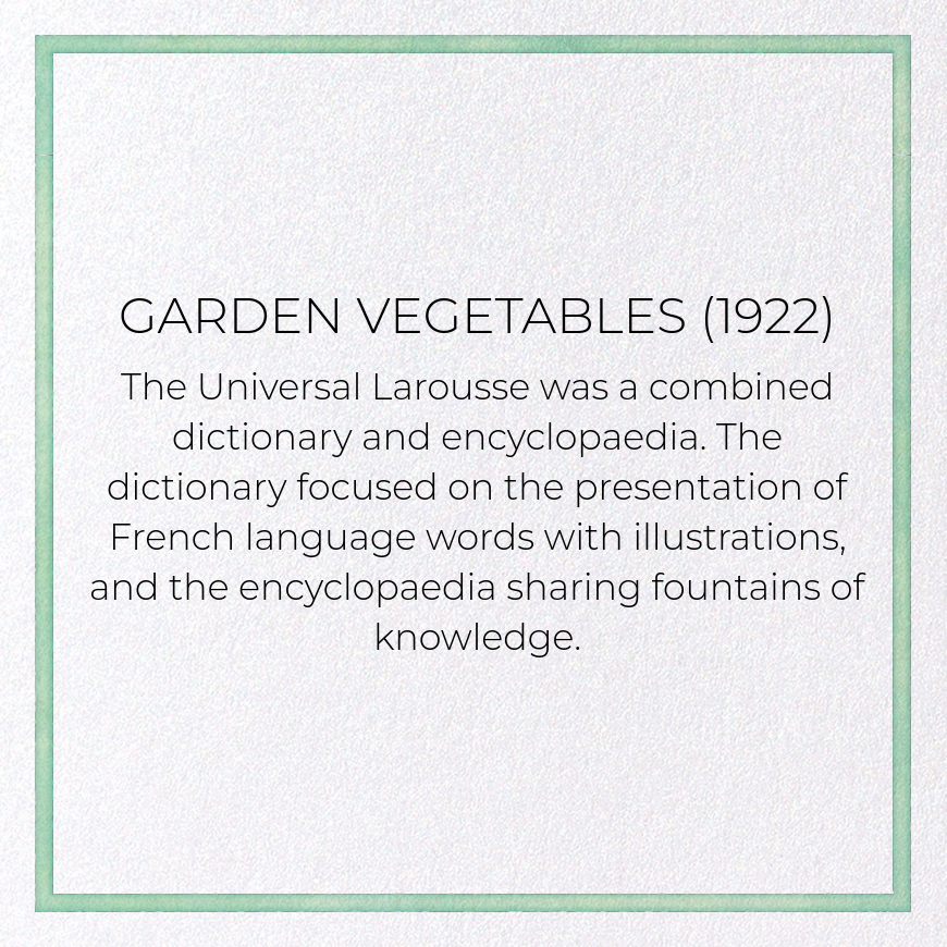GARDEN VEGETABLES (1922): Painting Greeting Card