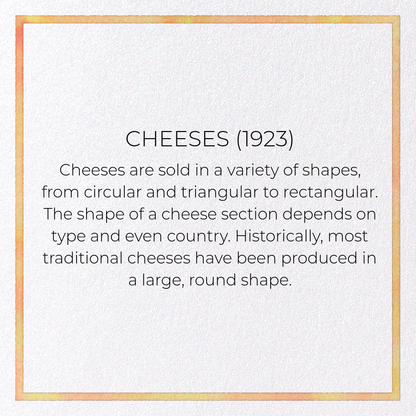 CHEESES (1923): Painting Greeting Card