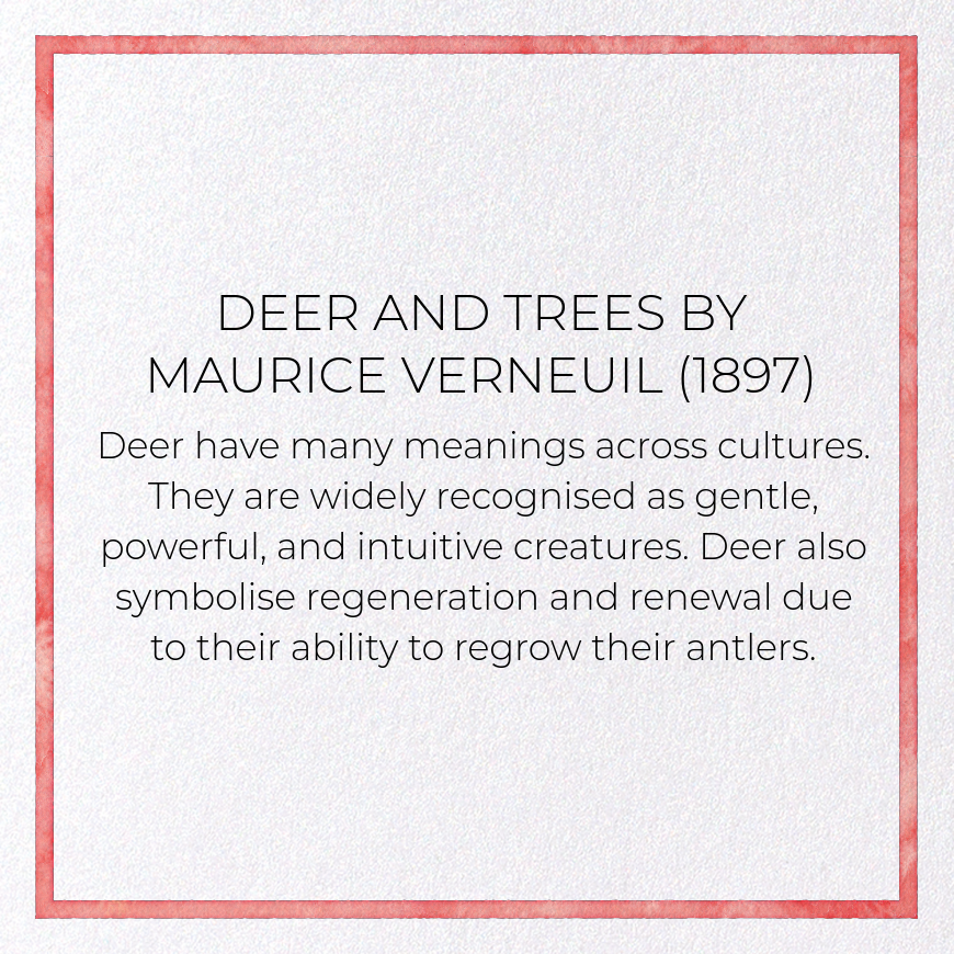 DEER AND TREES (1897): Pattern Greeting Card