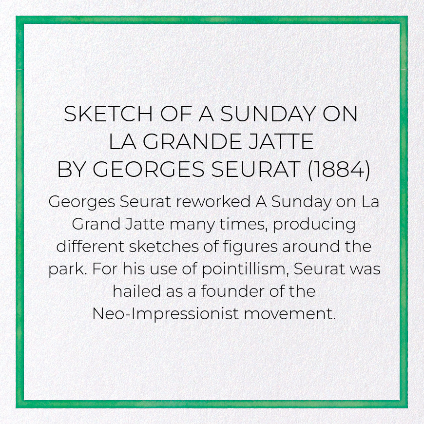 A SUNDAY ON LA GRANDE JATTE (1884): Painting Greeting Card