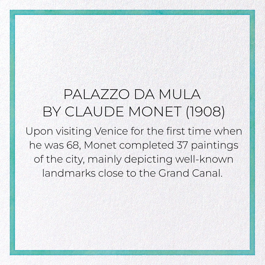 PALAZZO DA MULA (1908): Painting Greeting Card