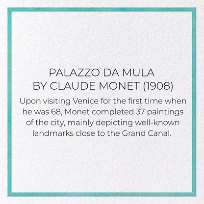 PALAZZO DA MULA (1908): Painting Greeting Card