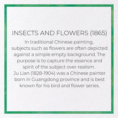 INSECTS AND FLOWERS (1865): Painting Greeting Card
