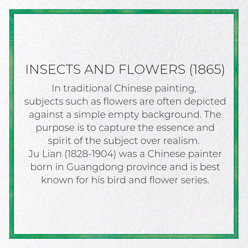 INSECTS AND FLOWERS (1865): Painting Greeting Card