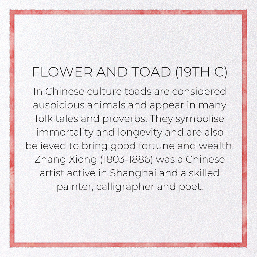 FLOWER AND TOAD (19TH C): Animal (other) Greeting Card