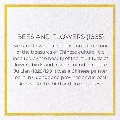 BEES AND FLOWERS (1865): Painting Greeting Card