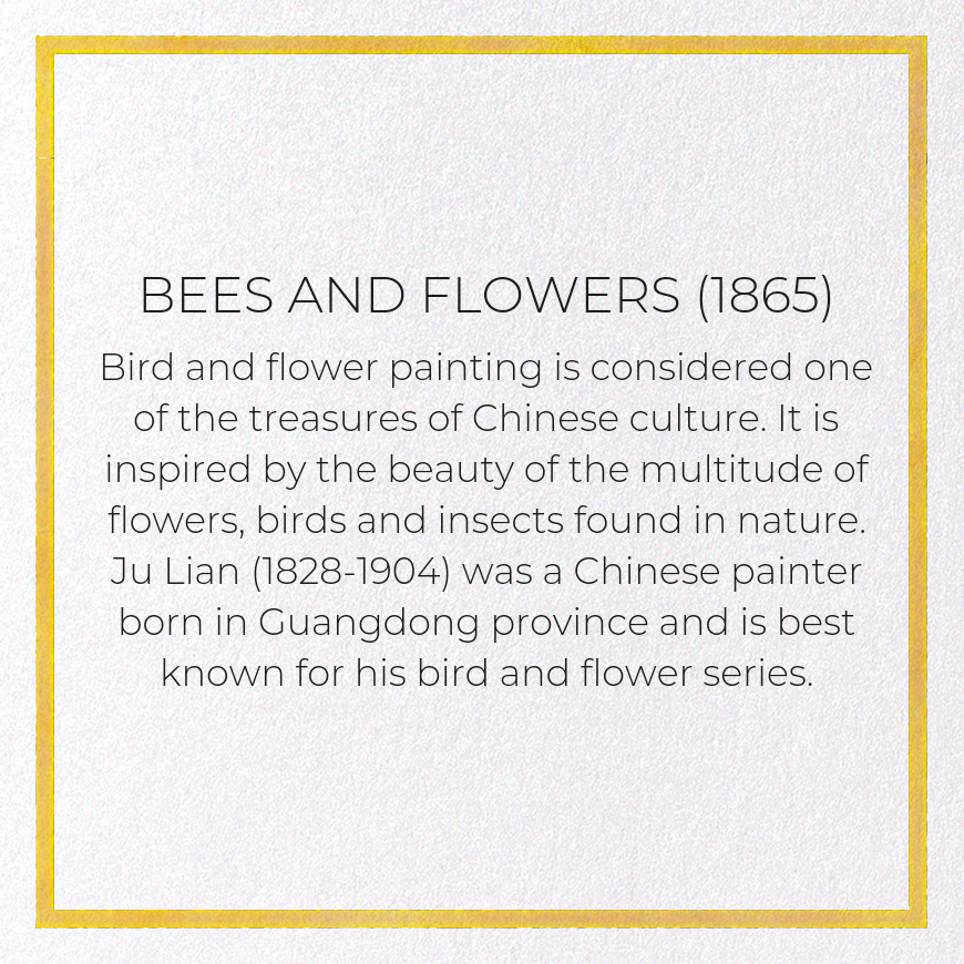 BEES AND FLOWERS (1865): Painting Greeting Card