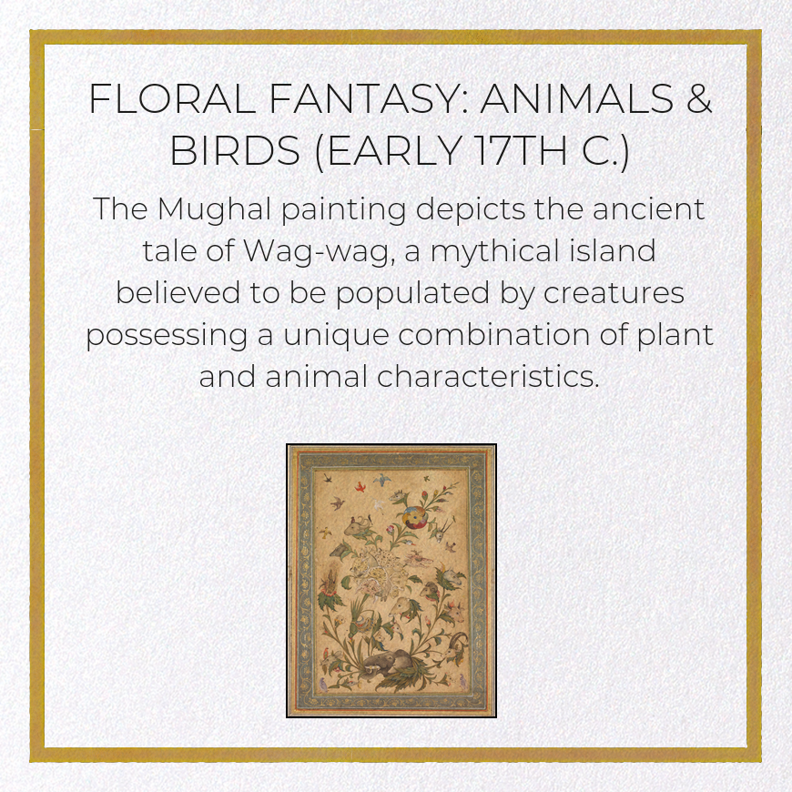 FLORAL FANTASY: ANIMALS & BIRDS (EARLY 17TH C.): Painting Greeting Card