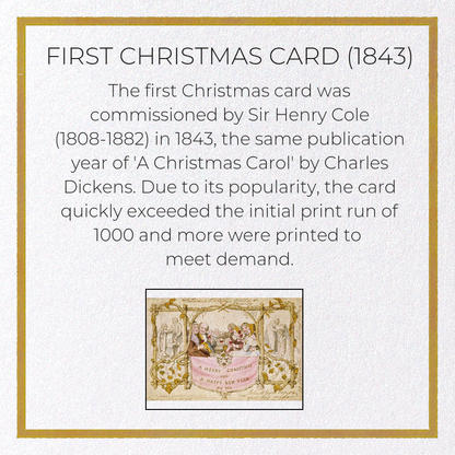 FIRST CHRISTMAS CARD (1843): Victorian Greeting Card