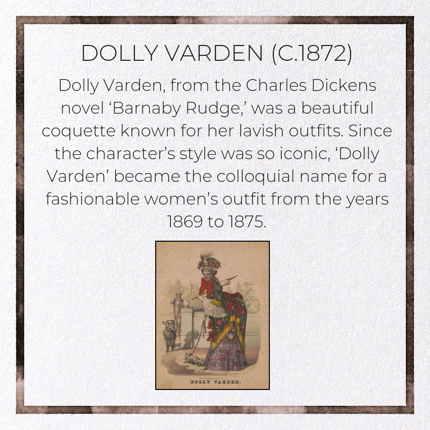 DOLLY VARDEN (C.1872): Victorian Greeting Card