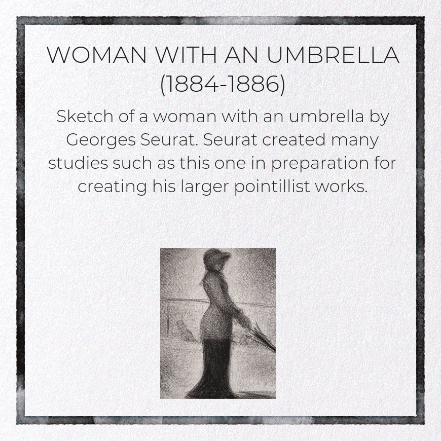 WOMAN WITH AN UMBRELLA (1884-1886): Painting Greeting Card