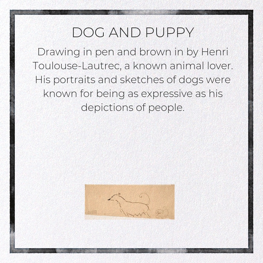 DOG AND PUPPY: Painting Greeting Card