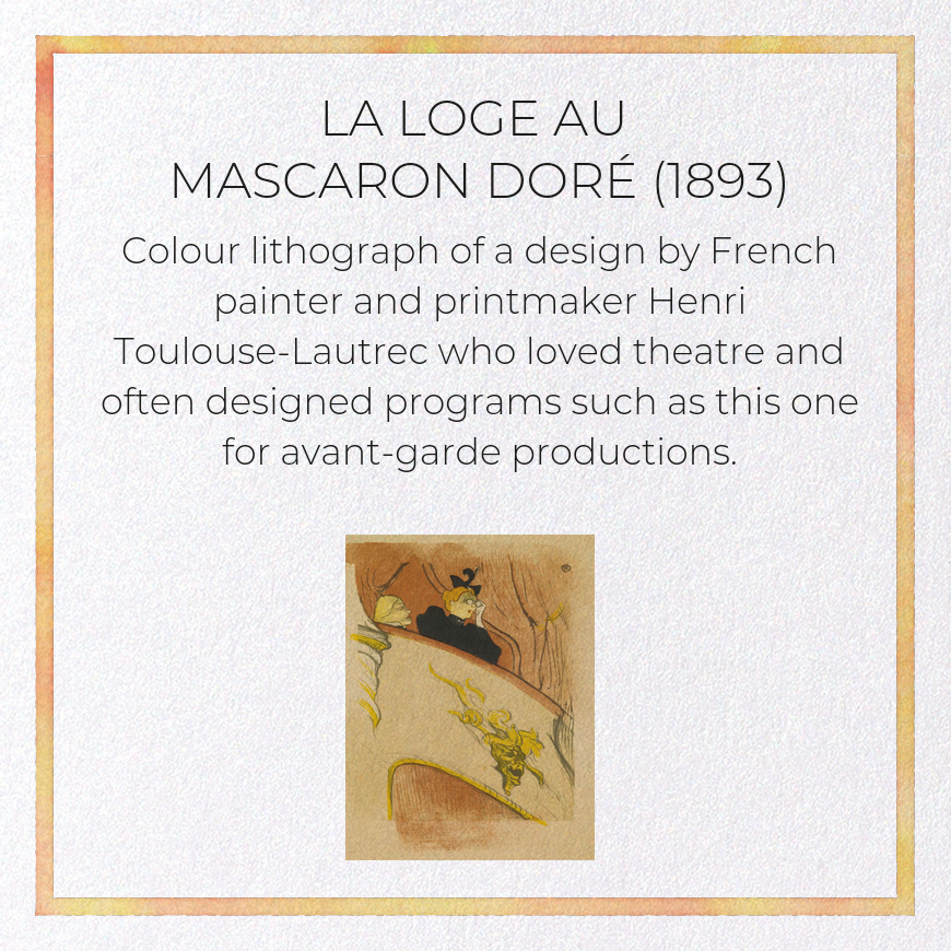 LA LOGE AU MASCARON DORÉ (1893): Painting Greeting Card