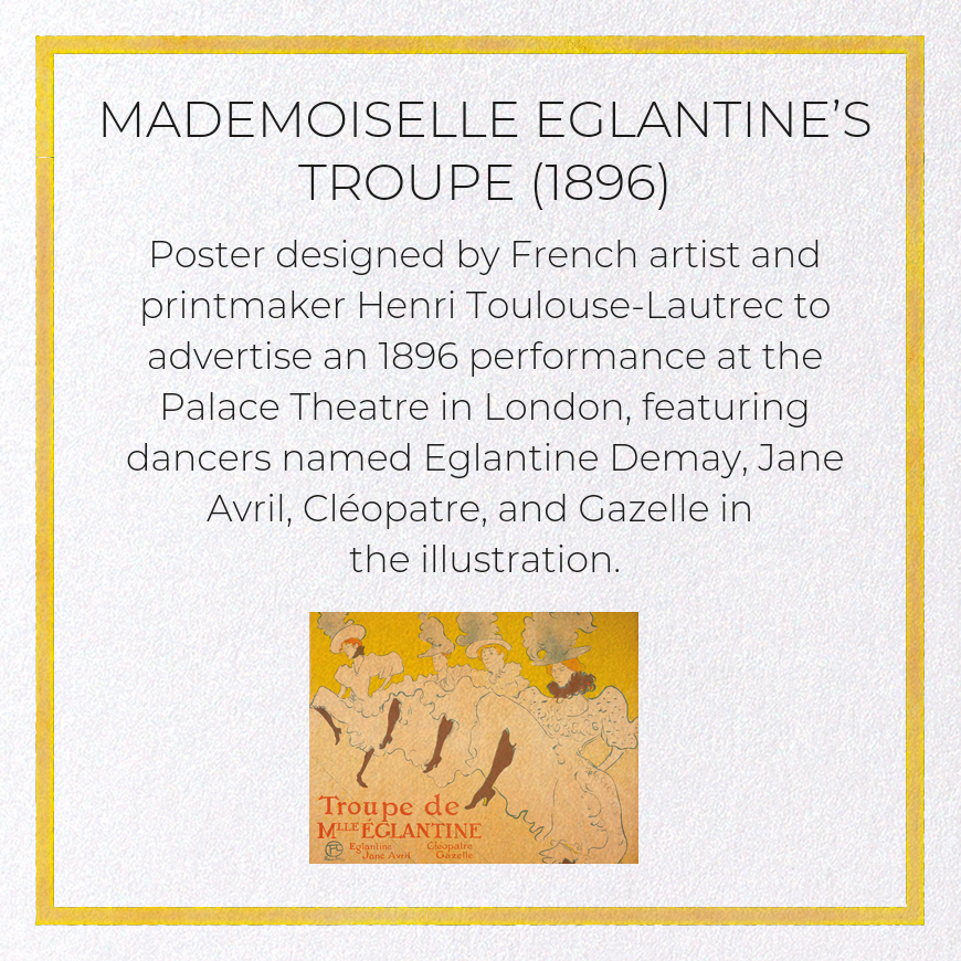 MADEMOISELLE EGLANTINE’S TROUPE (1896): Painting Greeting Card