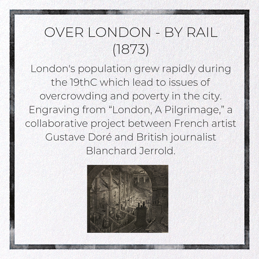 OVER LONDON - BY RAIL (1873): Painting Greeting Card
