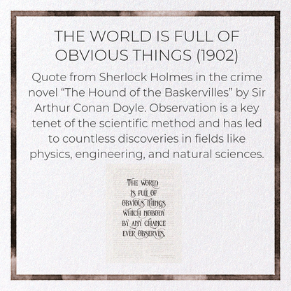 THE WORLD IS FULL OF OBVIOUS THINGS (1902): Victorian Greeting Card