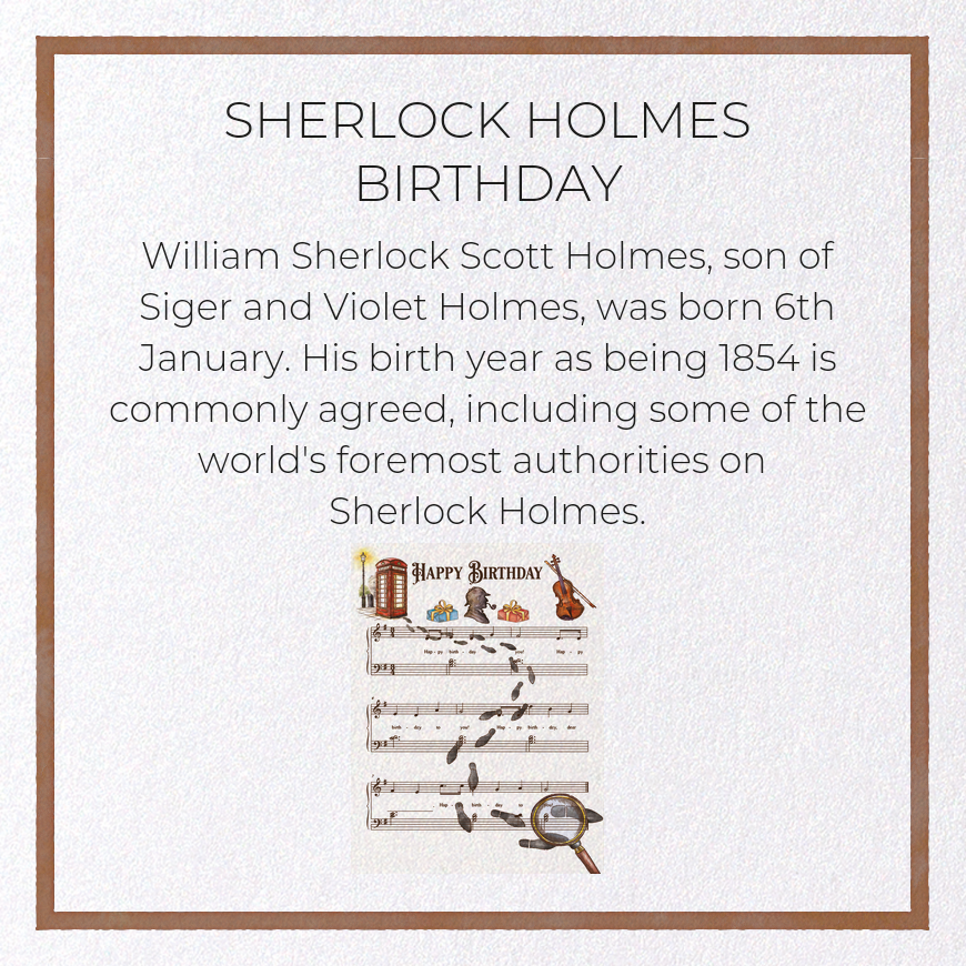 SHERLOCK HOLMES BIRTHDAY: Victorian Greeting Card