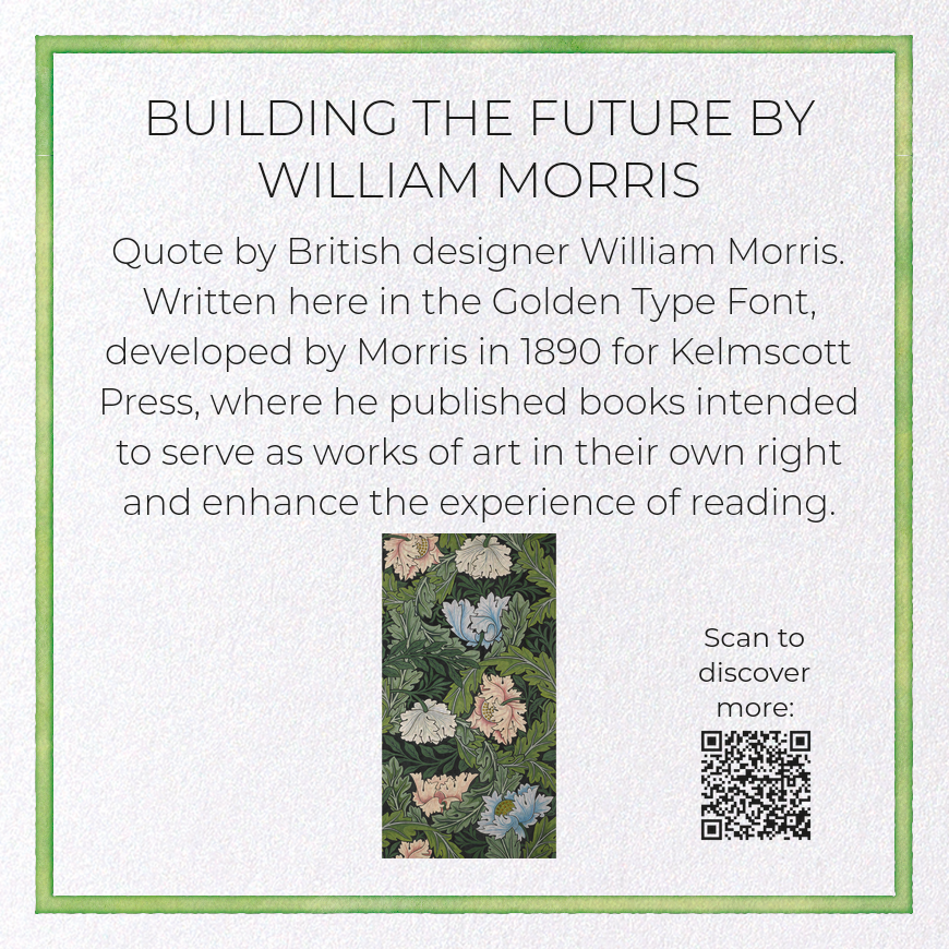 BUILDING THE FUTURE BY WILLIAM MORRIS: Pattern Greeting Card