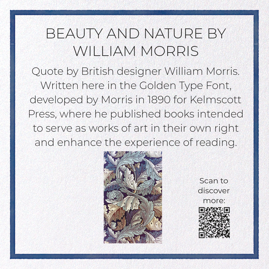 BEAUTY AND NATURE BY WILLIAM MORRIS: Pattern Greeting Card