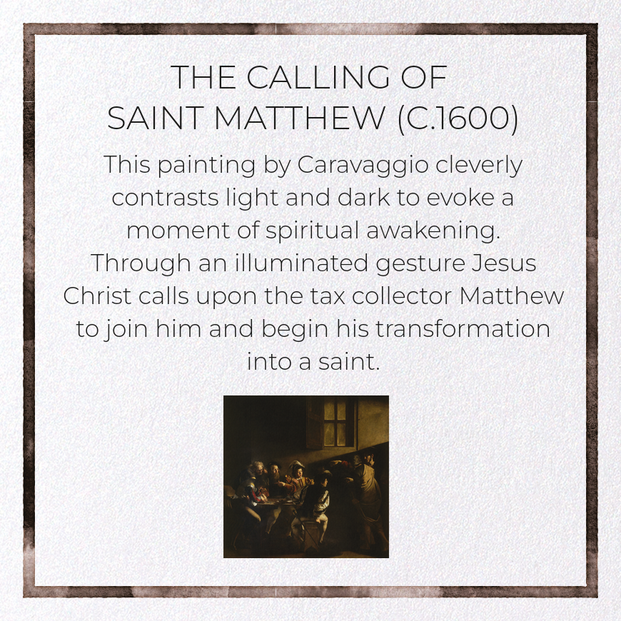 THE CALLING OF SAINT MATTHEW (C.1600): Painting Greeting Card