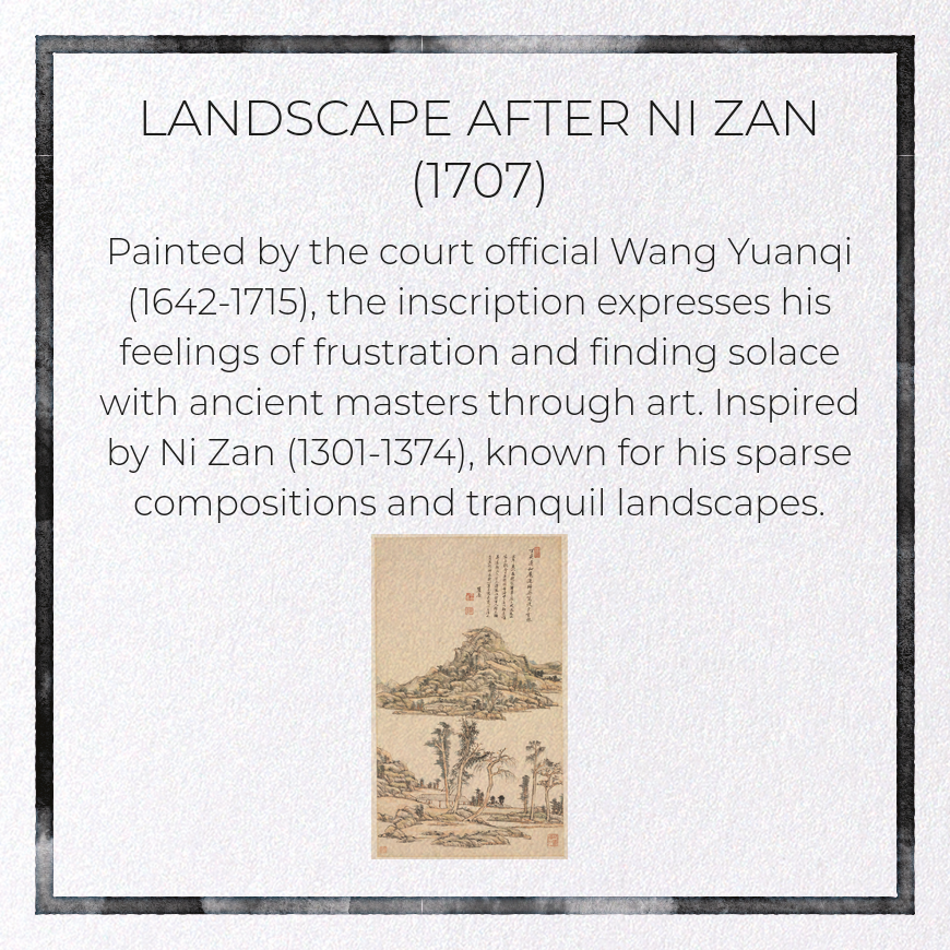 LANDSCAPE AFTER NI ZAN (1707): Painting Greeting Card