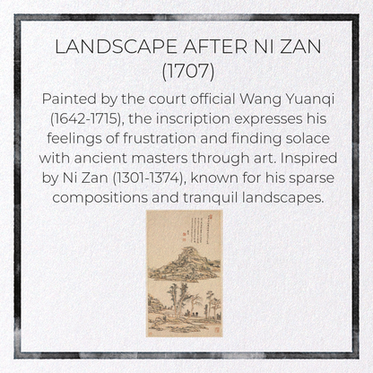 LANDSCAPE AFTER NI ZAN (1707): Painting Greeting Card