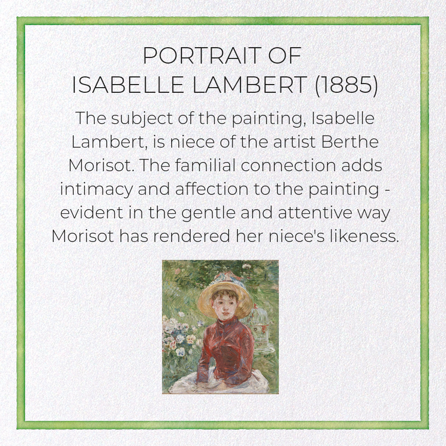 PORTRAIT OF ISABELLE LAMBERT (1885): Painting Greeting Card
