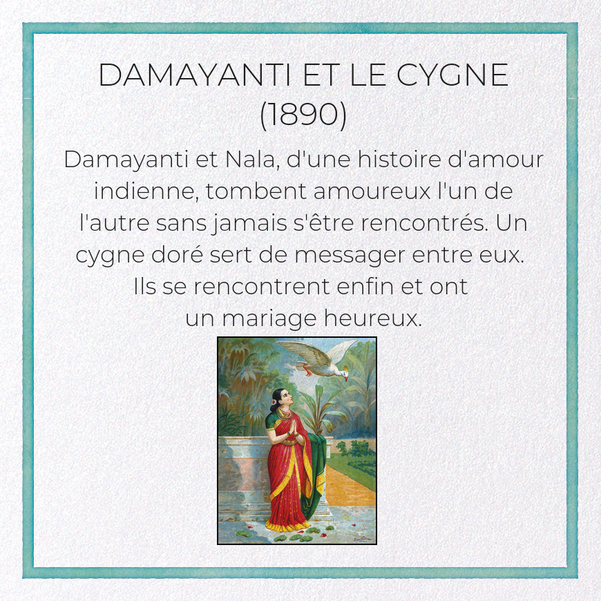 DAMAYANTI ET LE CYGNE (1890): Painting Greeting Card