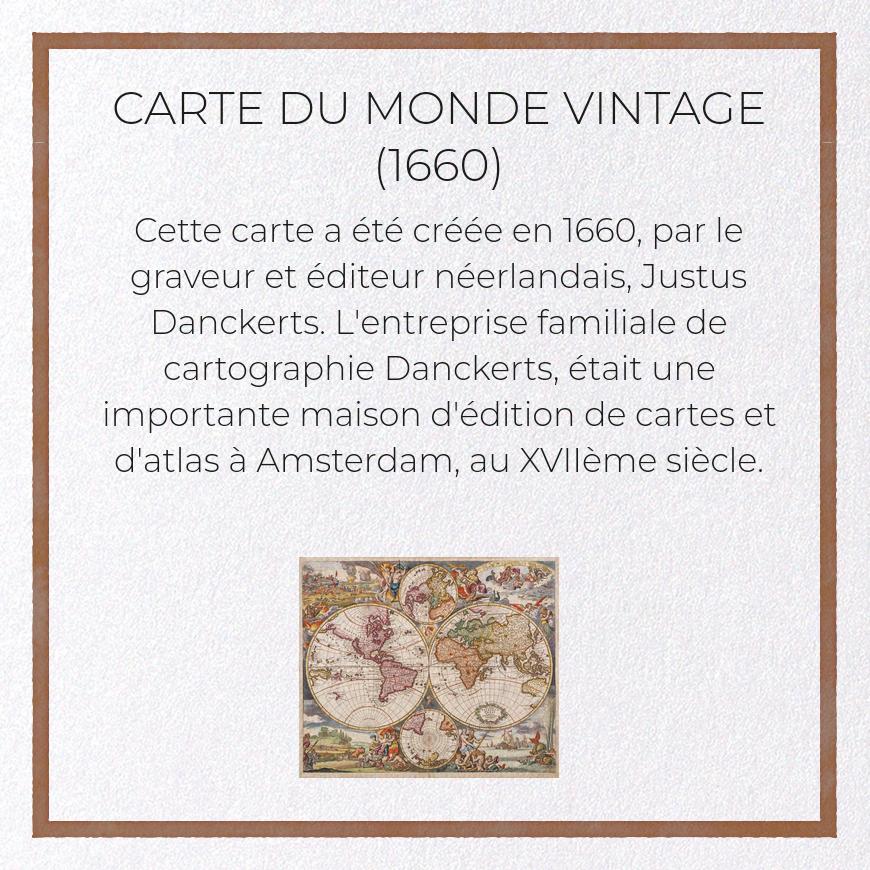 CARTE DU MONDE VINTAGE (1660): Painting Greeting Card
