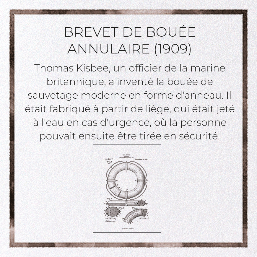 BREVET DE BOUÉE ANNULAIRE (1909): Patent Greeting Card