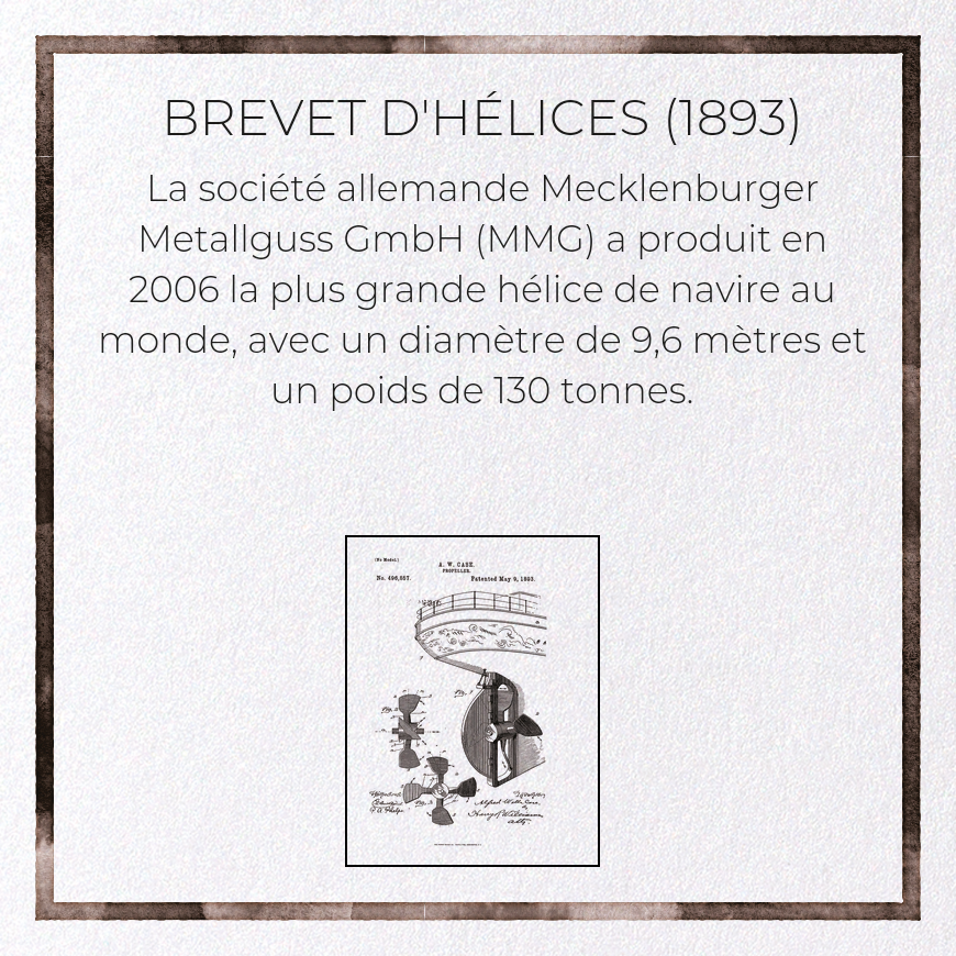 BREVET D'HÉLICES (1893): Patent Greeting Card