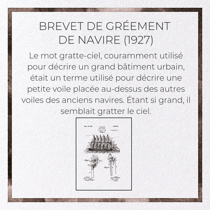 BREVET DE GRÉEMENT DE NAVIRE (1927): Patent Greeting Card