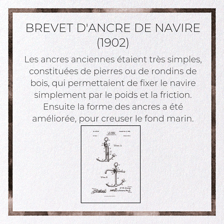 BREVET D'ANCRE DE NAVIRE (1902): Patent Greeting Card