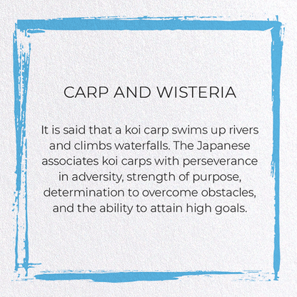 CARP AND WISTERIA: Japanese Greeting Card