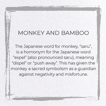 MONKEY AND BAMBOO: Japanese Greeting Card