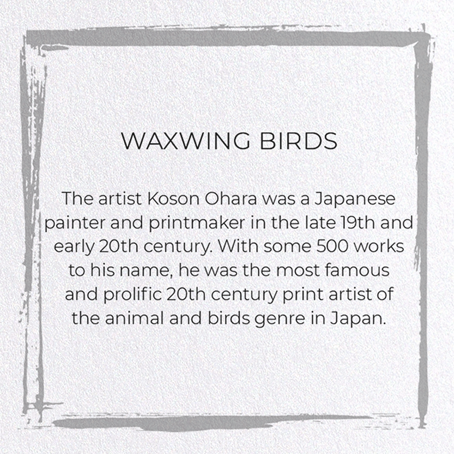 WAXWING BIRDS: Japanese Greeting Card