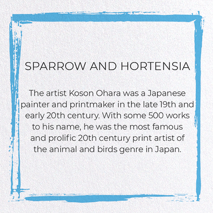 SPARROW AND HORTENSIA: Japanese Greeting Card