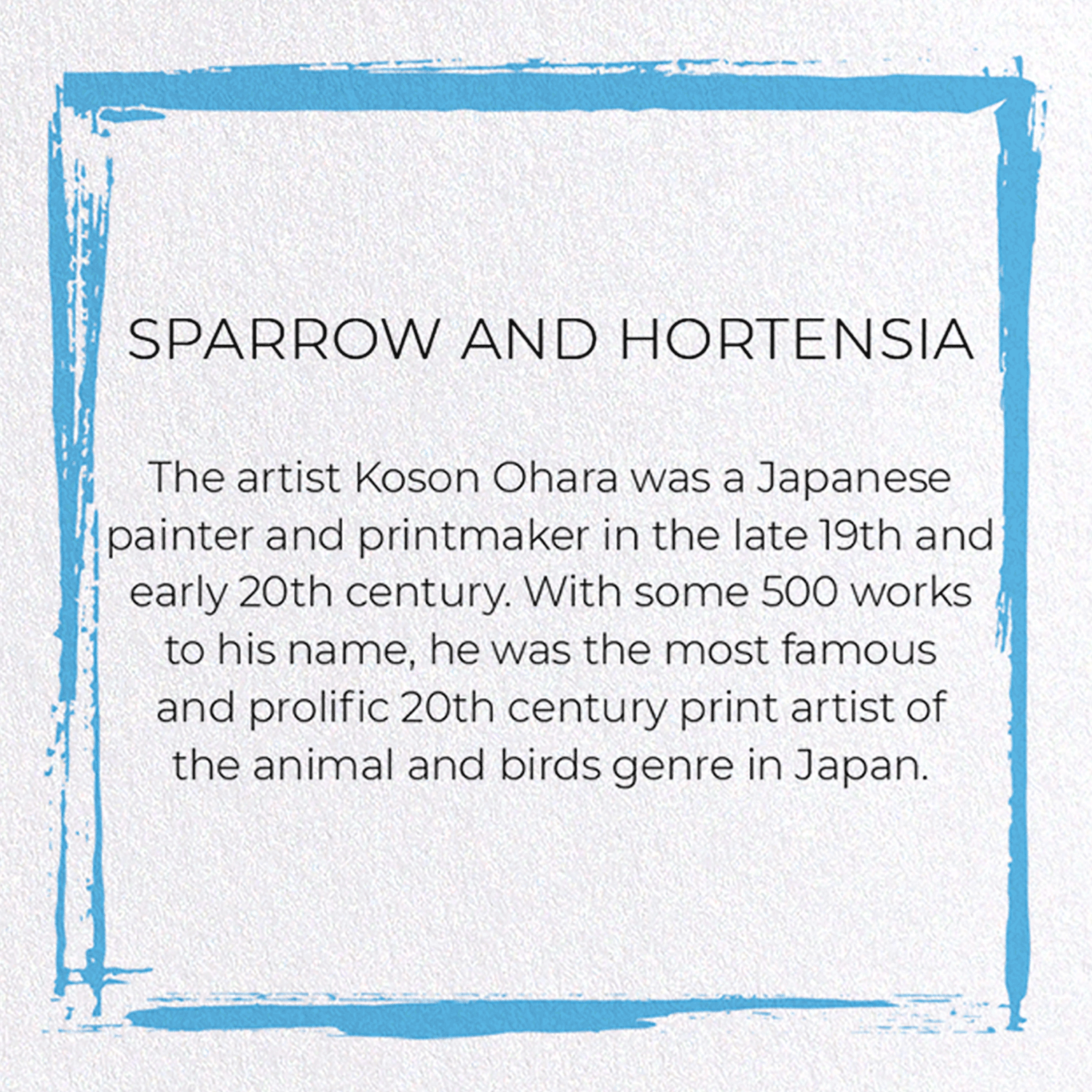 SPARROW AND HORTENSIA: Japanese Greeting Card