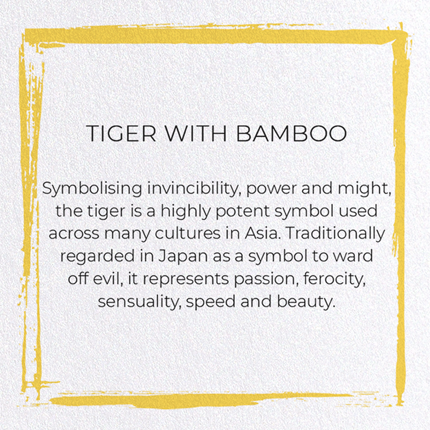 TIGER WITH BAMBOO: Japanese Greeting Card