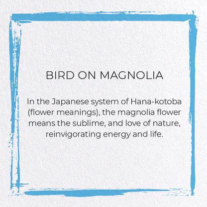 BIRD ON MAGNOLIA: Japanese Greeting Card
