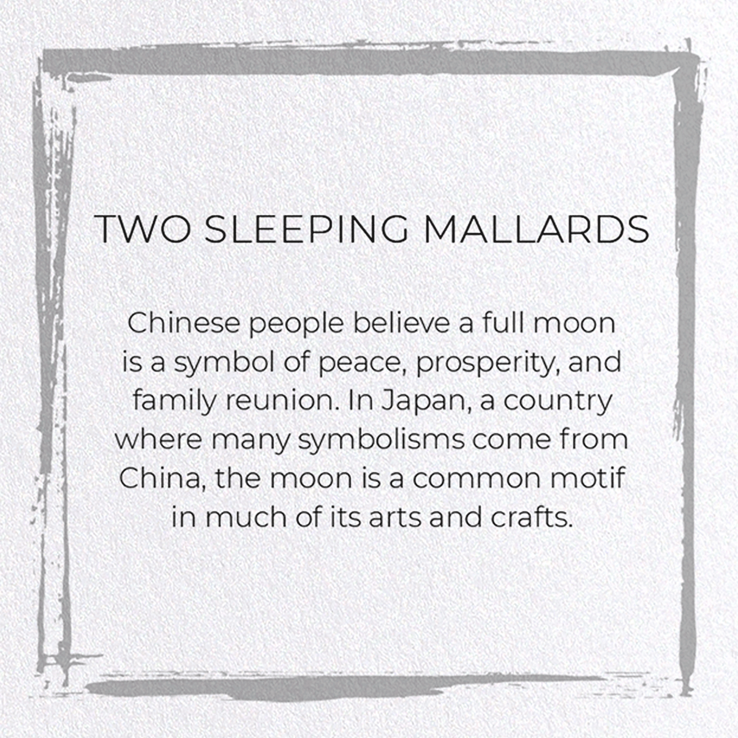 TWO SLEEPING MALLARDS: Japanese Greeting Card