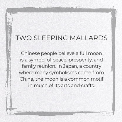 TWO SLEEPING MALLARDS: Japanese Greeting Card
