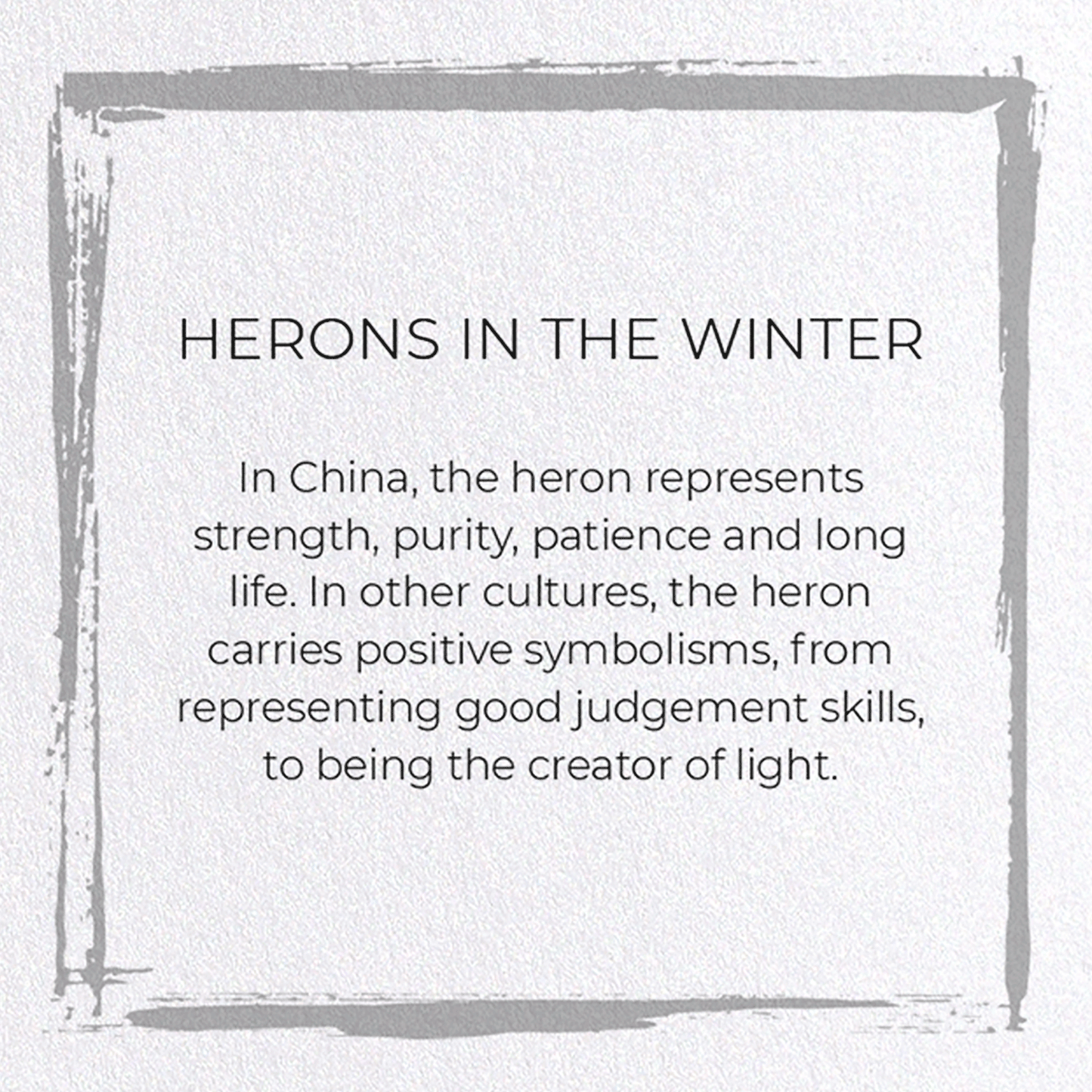 HERONS IN THE WINTER: Japanese Greeting Card